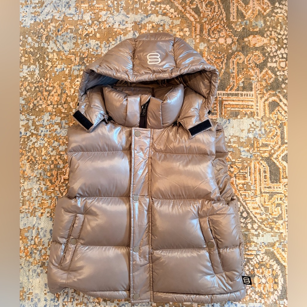 Aritzia Shiny Brown Puffer Vest